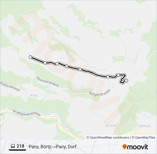218 Bus Line Map