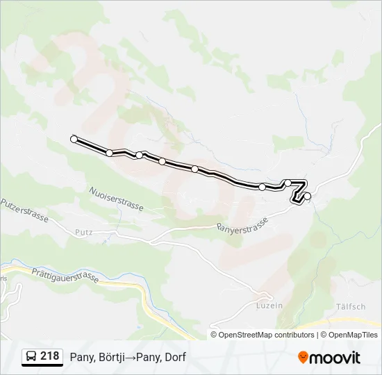 218 Bus Line Map