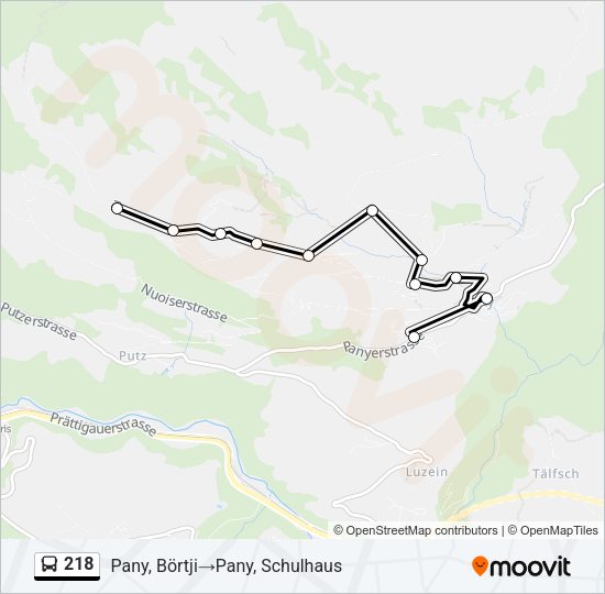 218 Bus Line Map