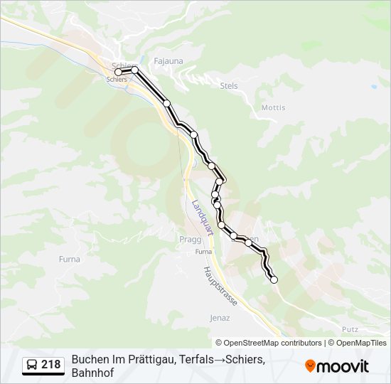 218 Bus Line Map