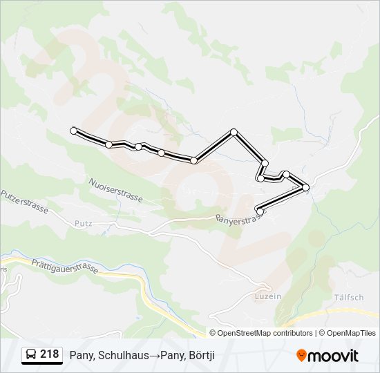 218 Bus Line Map