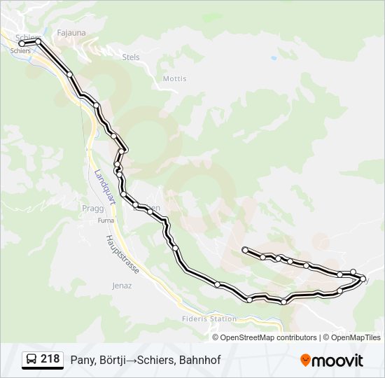 218 Bus Line Map