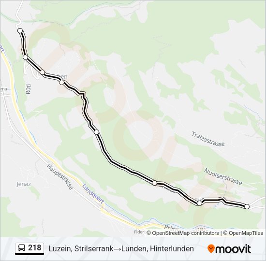 218 Bus Line Map