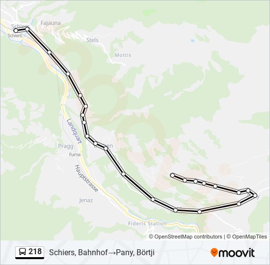 218 bus Line Map