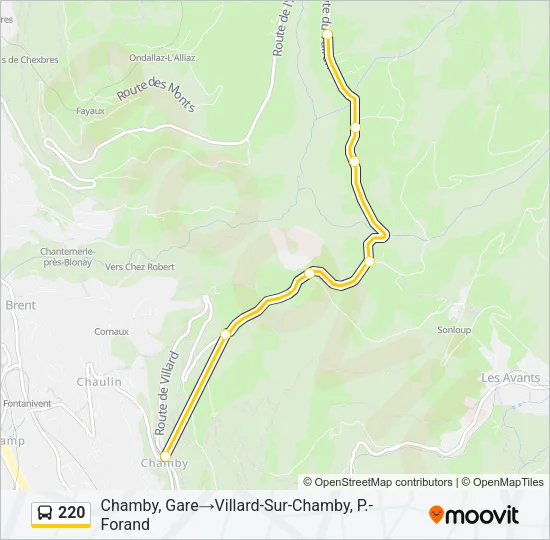 220 Bus Line Map