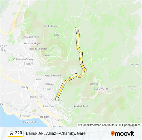 220 Bus Line Map