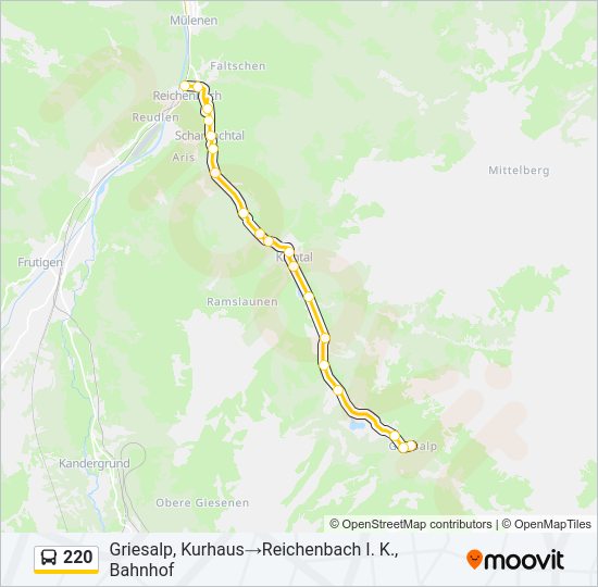 220 bus Line Map