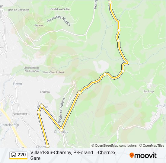 220 Bus Line Map