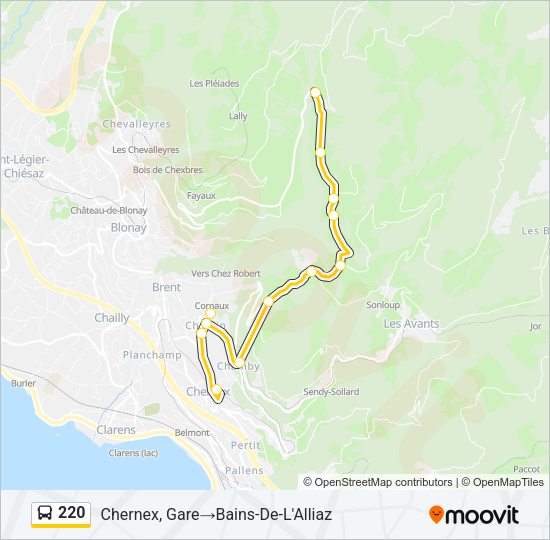 220 Bus Line Map