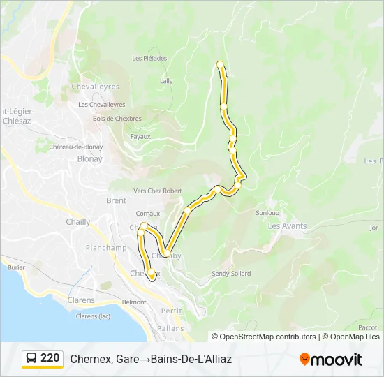 220 Bus Line Map