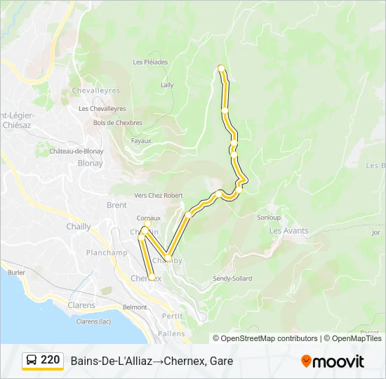220 Bus Line Map