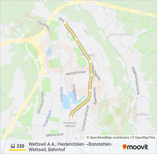 220 Bus Line Map