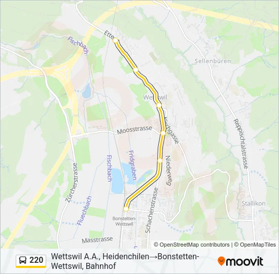 220 Bus Line Map