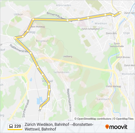 220 Bus Line Map