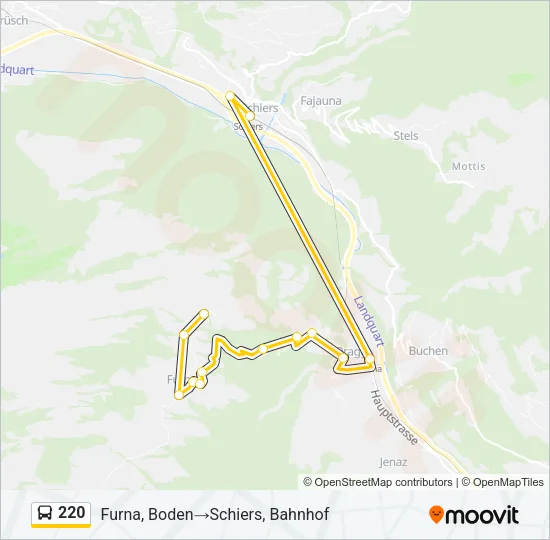 220 Bus Line Map