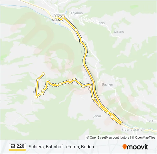 220 Bus Line Map