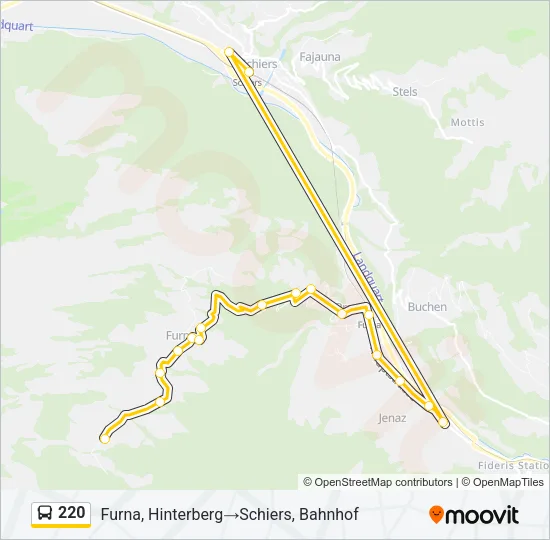 220 Bus Line Map