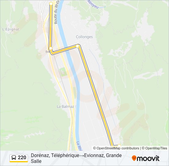 220 Bus Line Map