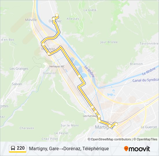 220 Bus Line Map