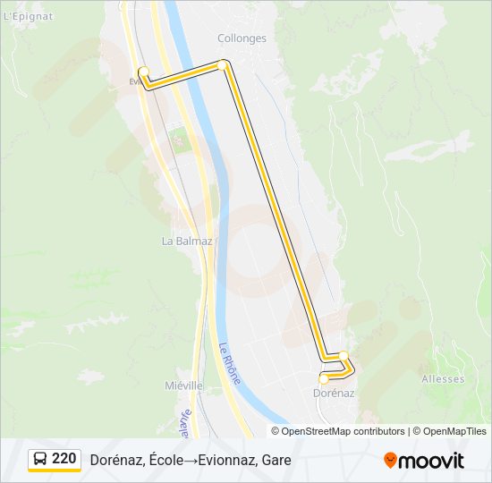 220 Bus Line Map