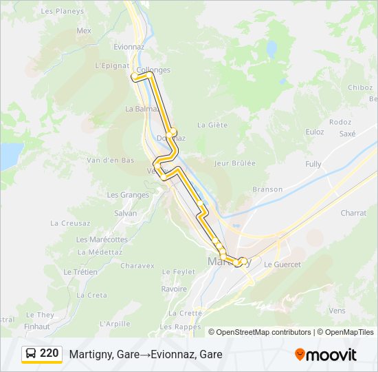 220 Bus Line Map
