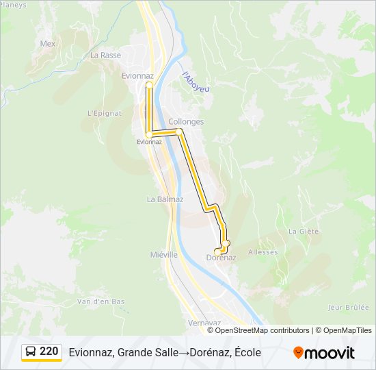 220 Bus Line Map