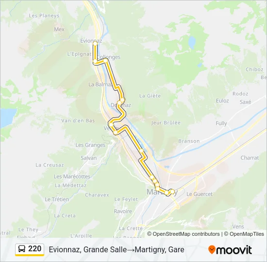 220 Bus Line Map