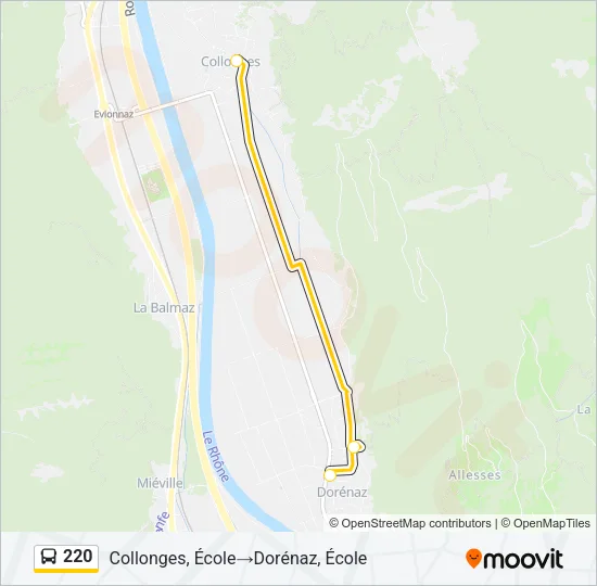 220 Bus Line Map