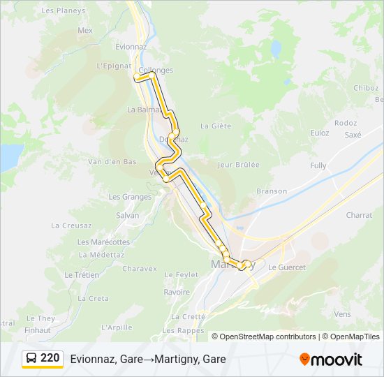 220 Bus Line Map
