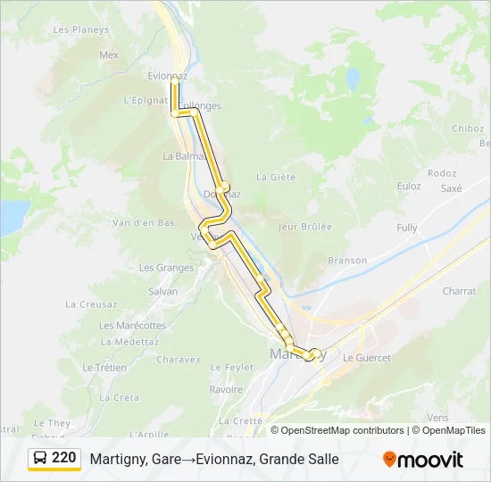 220 Bus Line Map