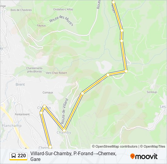 220 bus Line Map