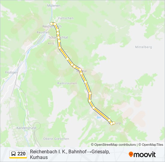 220 bus Line Map