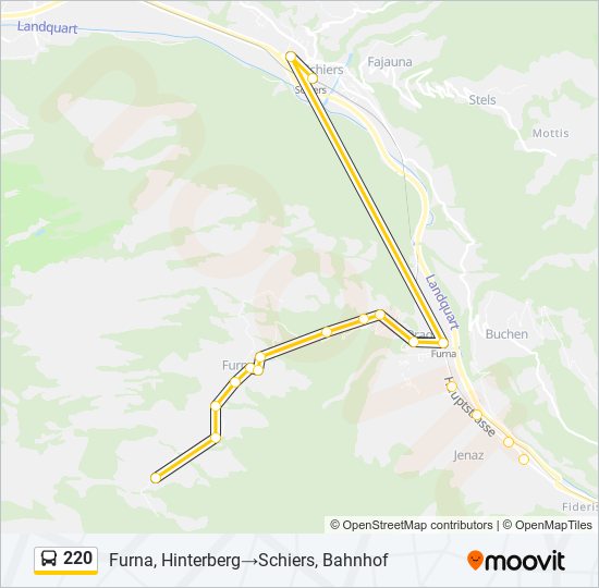 220 bus Line Map