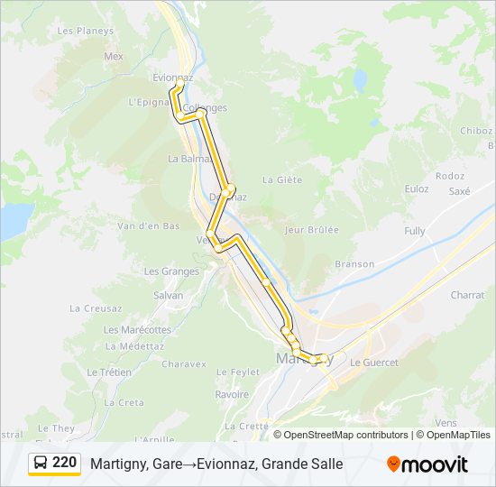 220 bus Line Map