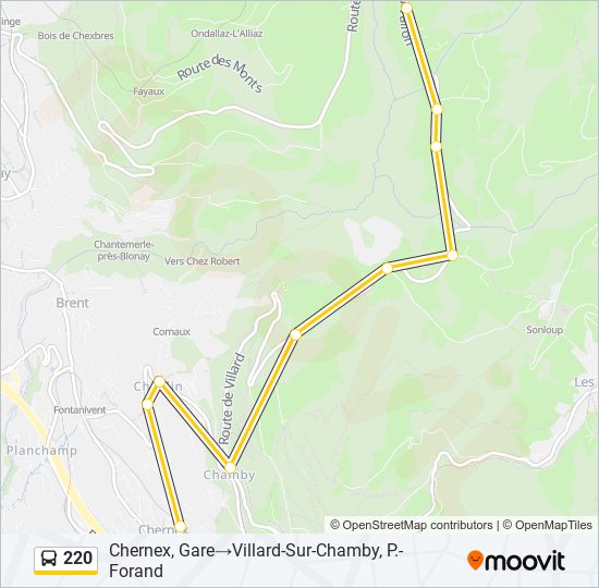 220 bus Line Map