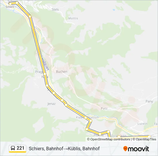 221 Bus Line Map