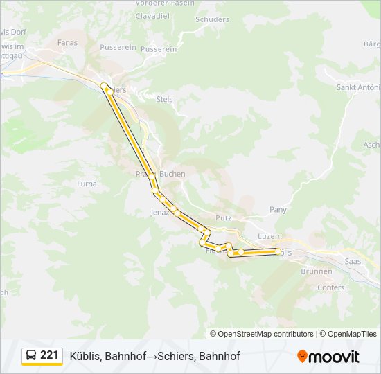 221 Bus Line Map