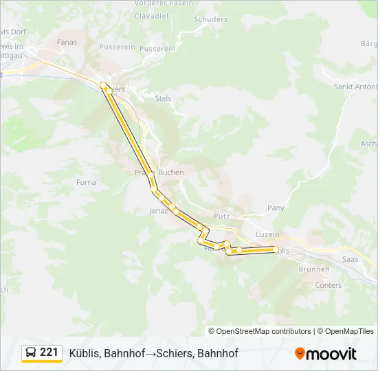 221 Bus Line Map
