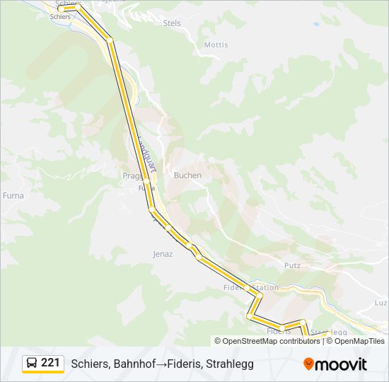 221 Bus Line Map