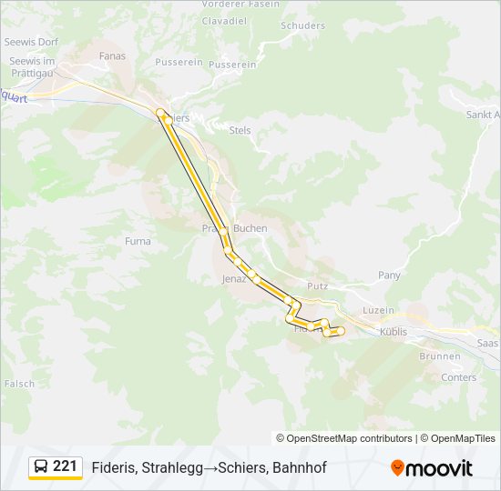 221 Bus Line Map