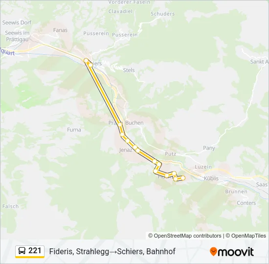 221 Bus Line Map