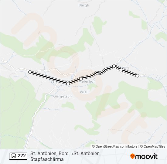 222 bus Line Map