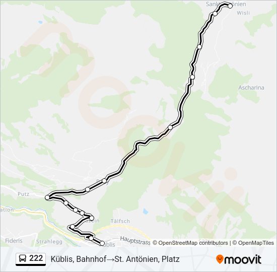 222 Bus Line Map