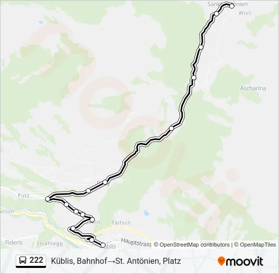 222 Bus Line Map
