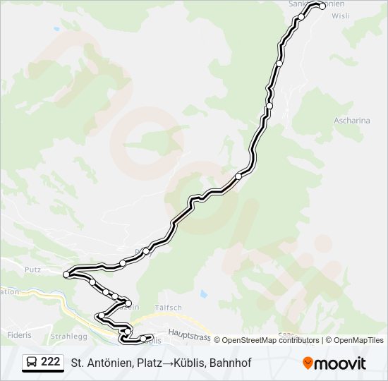 222 Bus Line Map