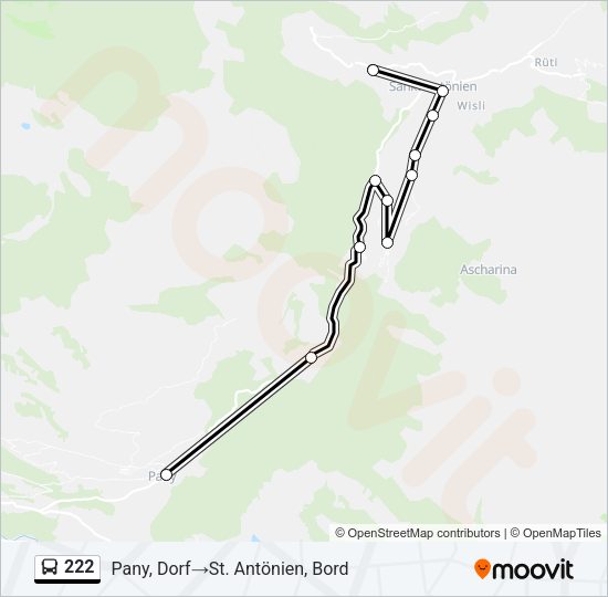 222 Bus Line Map
