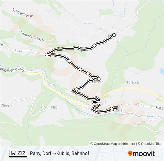 222 Bus Line Map