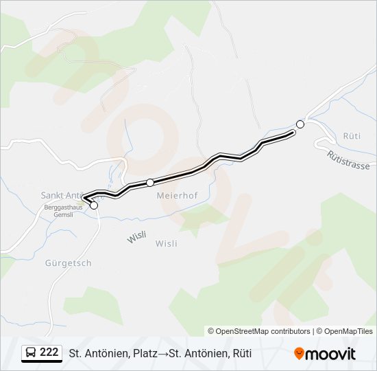 222 Bus Line Map