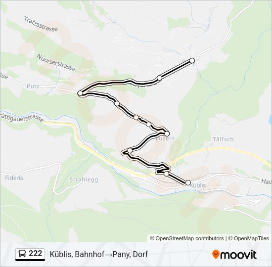 222 Bus Line Map