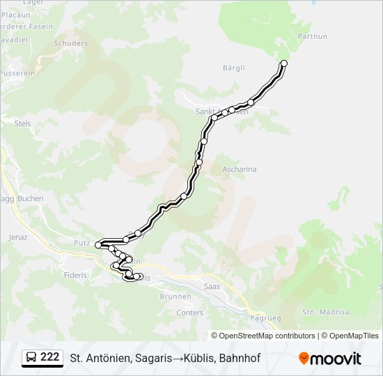 222 Bus Line Map